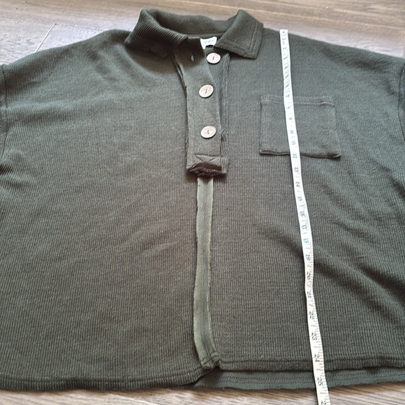 She + Sky | Dark Green Ribbed Oversized Sweater Size Medium - Picture 6 of 10